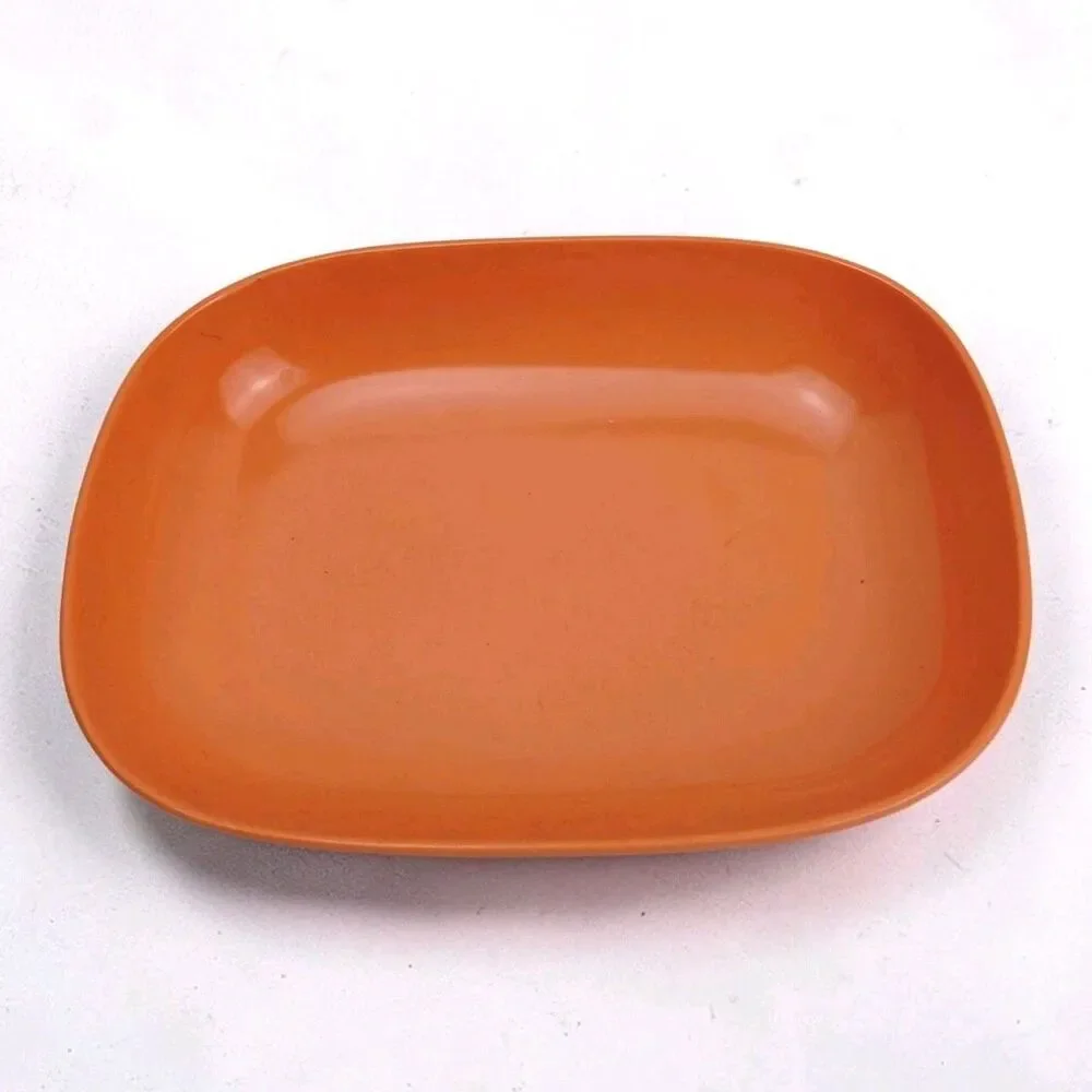 Dallas Ware Plate Rounded Rectangle Tray Melmac MCM Coral
